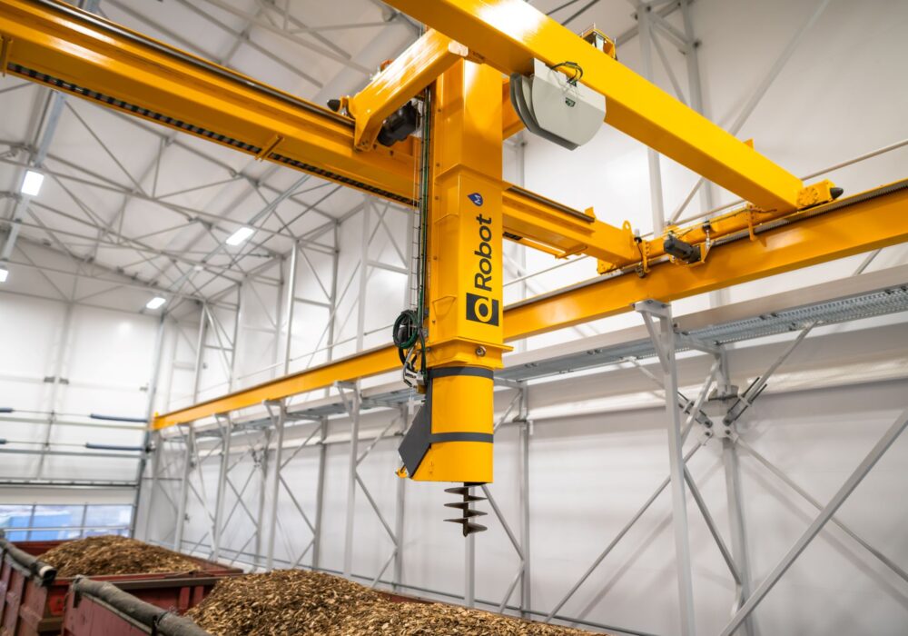 yellow sampling system that collect samples from the biomass load